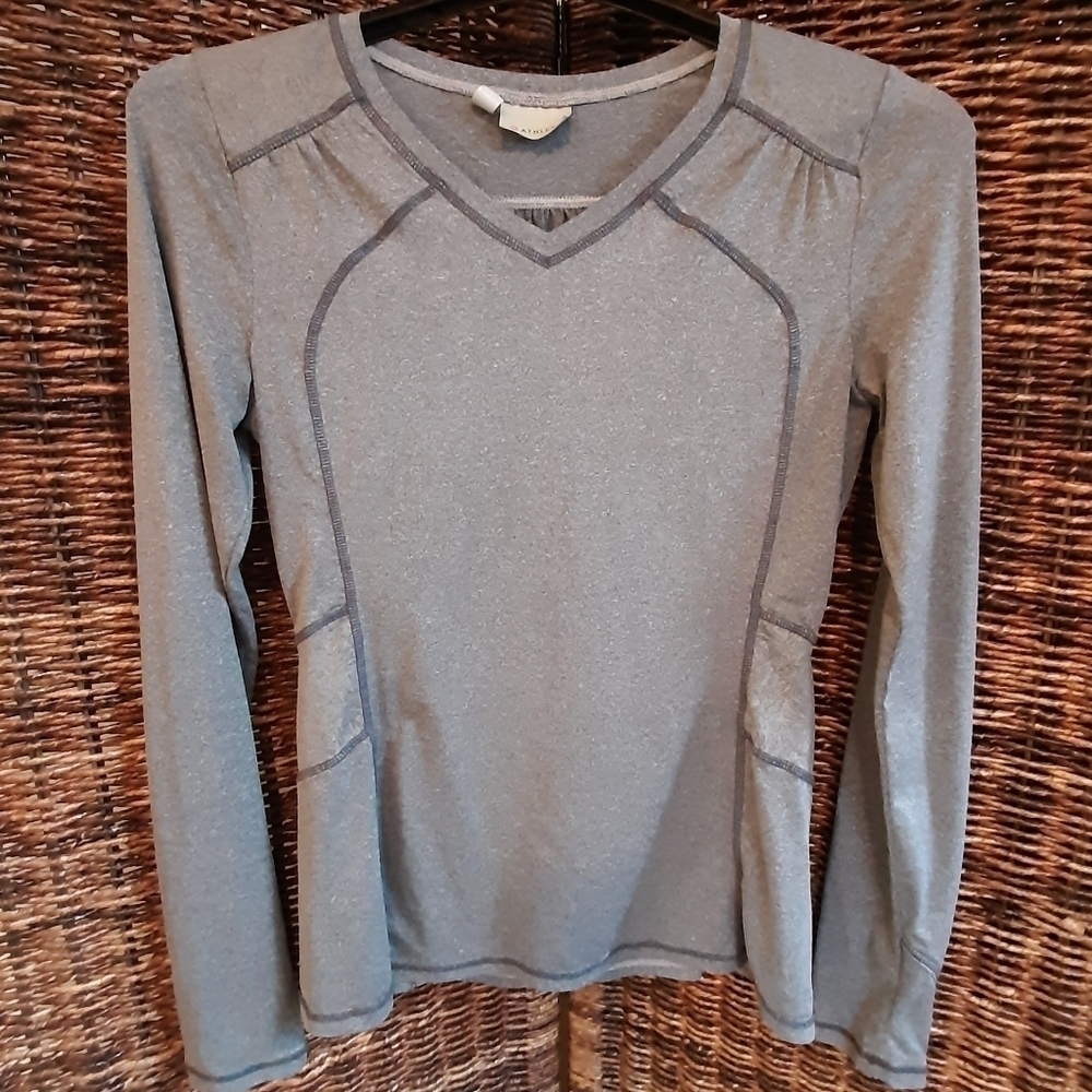 Athleta Northern Lights Reflective Workout Top 919123 Yoga Athletic Grey Size XS